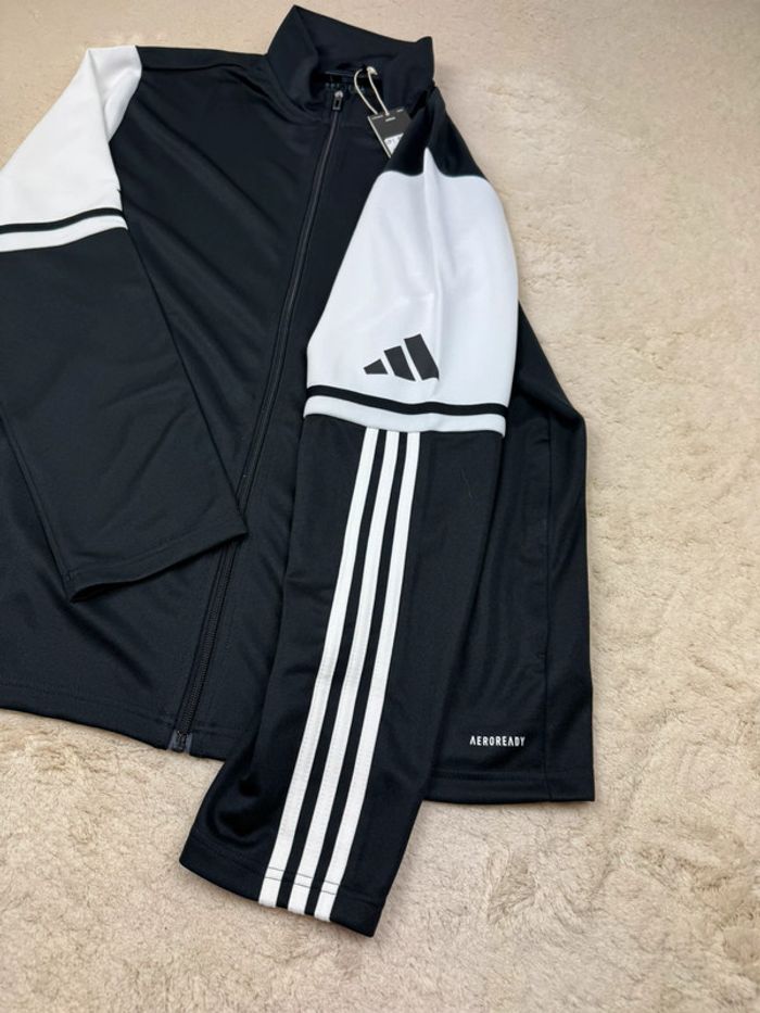 Veste de survêtement Adidas Noir a empiècement blanc Neuve Taille L - photo numéro 4