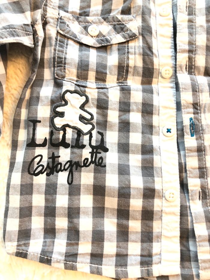 Chemise carreaux gris et blanc Lulu Castagnette - photo numéro 3