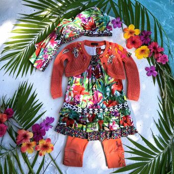 CATIMINI - ENSEMBLE 4P FILLE MÊME COLLECTION DÉTAILS VOLANTS, TONS LUMINEUX & FANTAISIES DIVERSES 4A