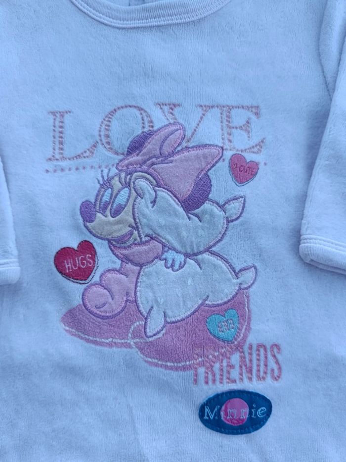 Pyjama grenouillère velours Fille 3 mois Minnie Love Friends hugs Disney Baby - photo numéro 4