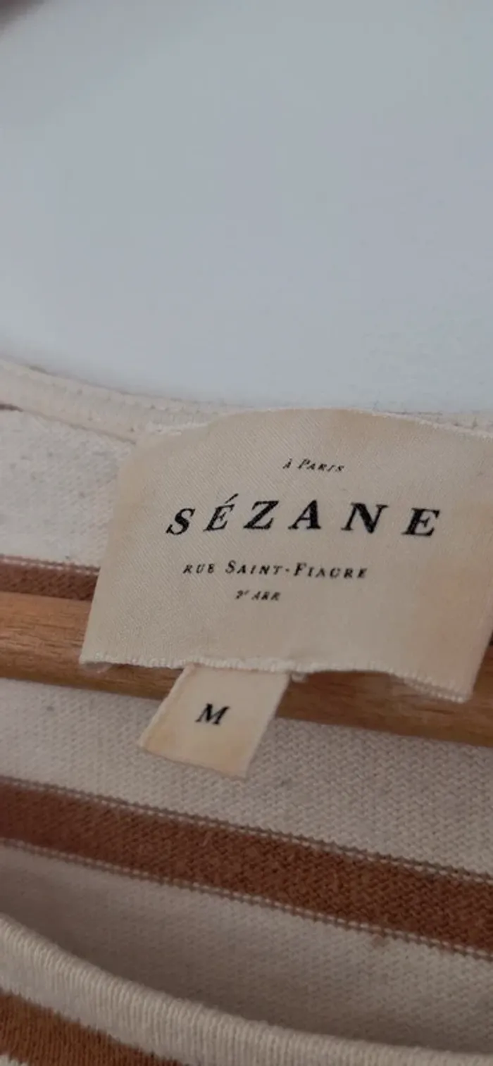 🤎 Marinière Colette Sézane – Beige & camel – Taille 38 – État neuf - photo numéro 9