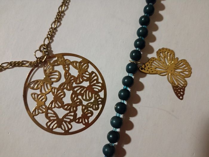 Magnifique collier papillons double - photo numéro 6