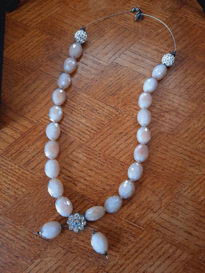 Collier perles verre neuf - photo numéro 3