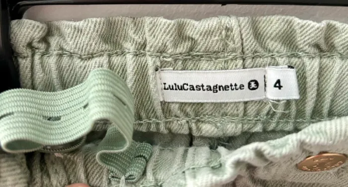 Short jean 4 ans taille élastique très bon état vert Lulu Castagnette - photo numéro 6