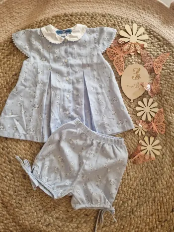 Ensemble col claudine vintage fleurie à dentelle Bob et julie 3 mois bébé fille