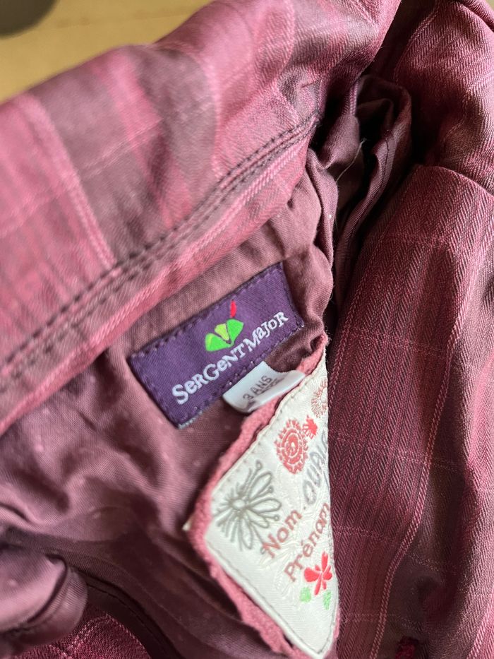 Veste fille sergent Major 3 ans bordeaux en très bon état - photo numéro 5