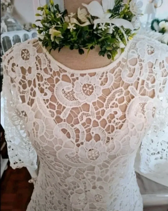 Combishort blanc dentelle Zara Taille S - photo numéro 3