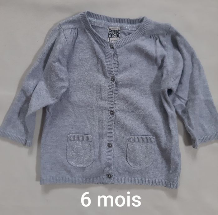 gilet en coton gris fille - Tape à l'Œil - 6 mois