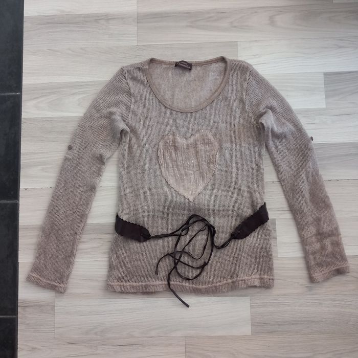 Pull femme avec ceinture avec cœur brodé Compagnie des Aventures taille M