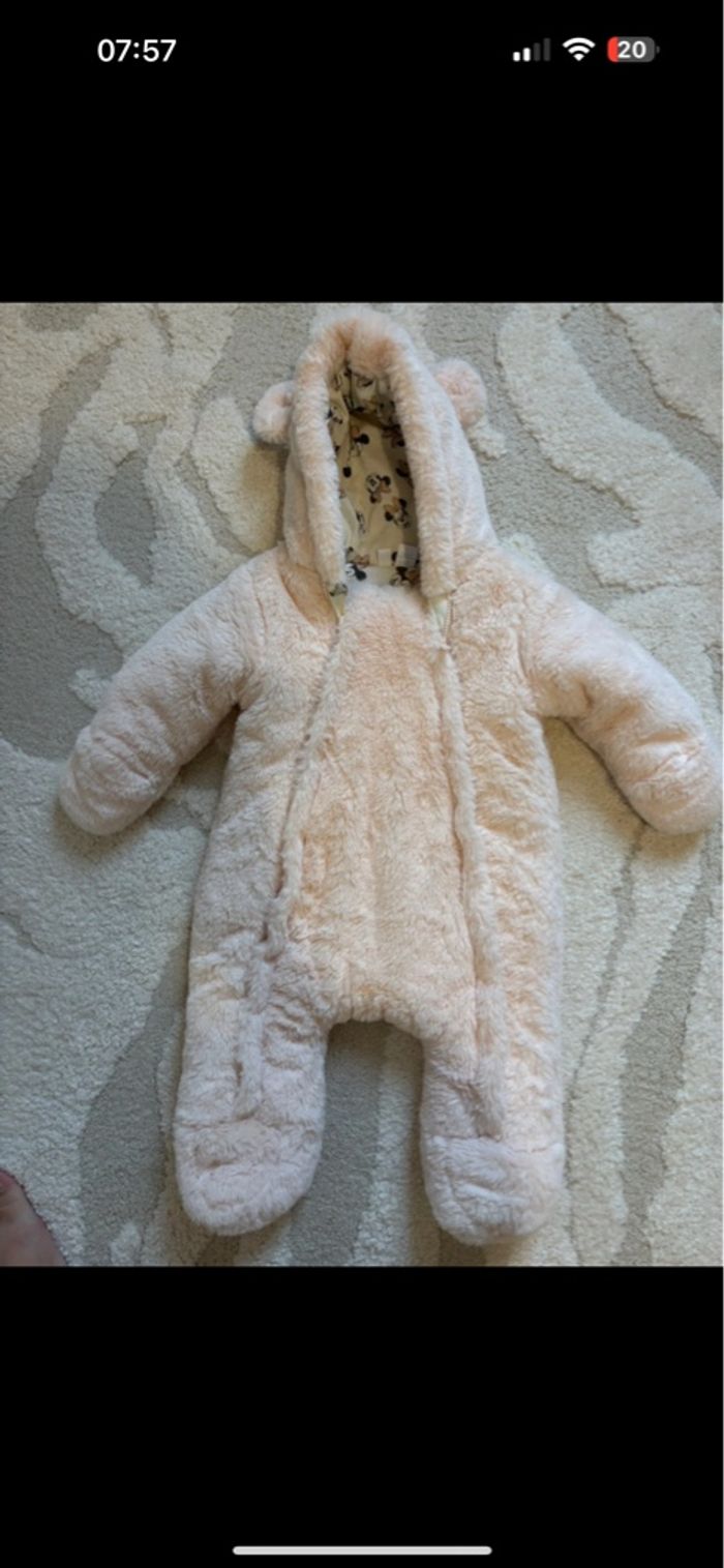 Combinaison pilote bébé 6 mois fourrure rose Orchestra - photo numéro 2