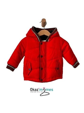 Parka / doudoune chaude rouge à capuche - Catimini 6 mois