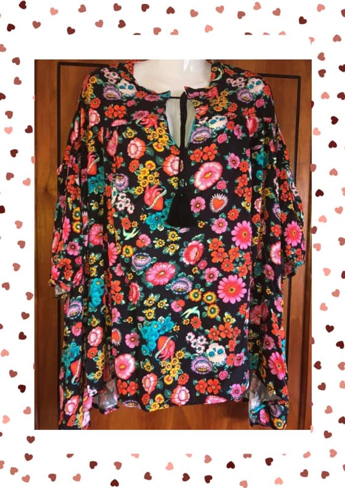 Tunique fleurie taille unique April Vintage