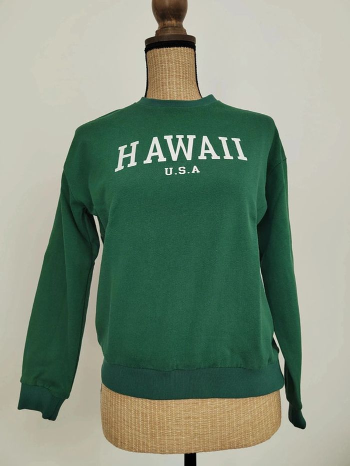Sweat avec écriture Hawaii U.S.A. Shein Taille 11 / 12 ans Vert Excellent état