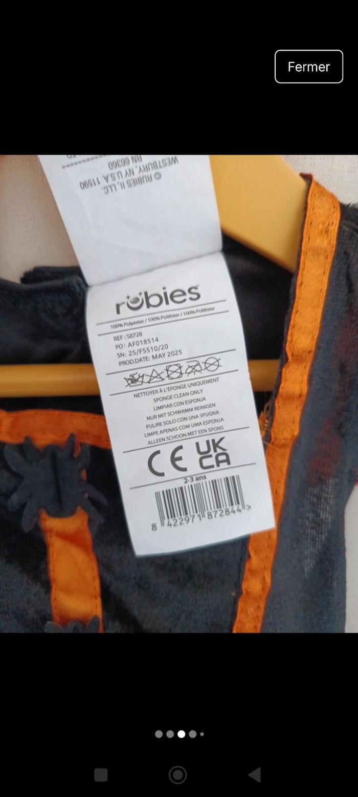 Déguisement sorcière rubies 2 ans - photo numéro 6