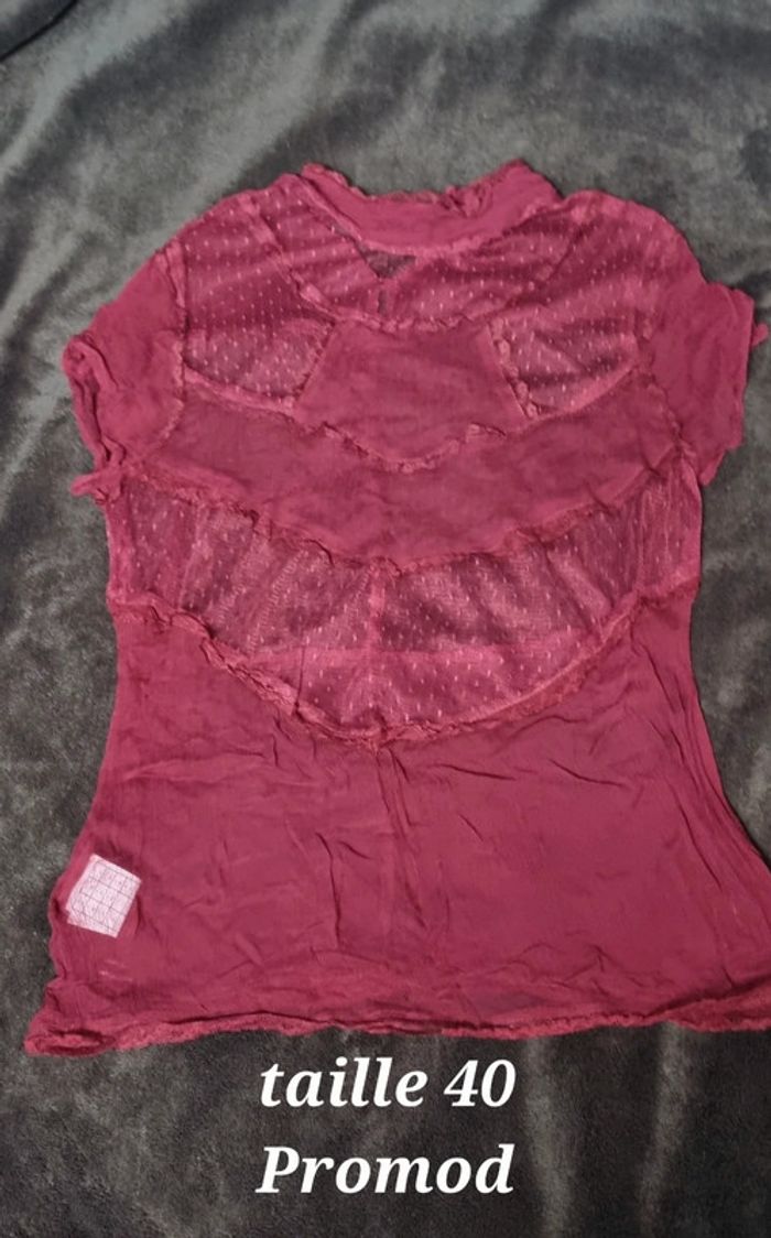 Chemise bordeaux transparente