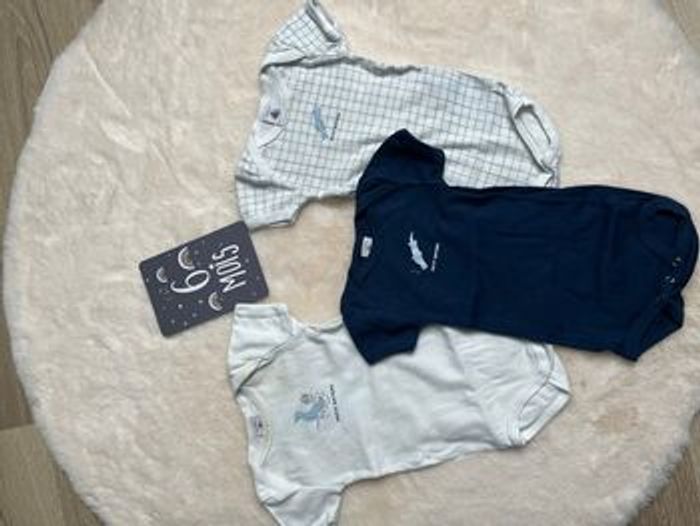 Lot bodies manches courtes 6 mois