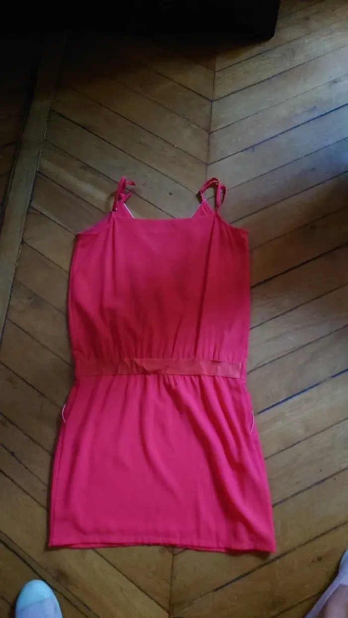 Robe été Mamouchka Tam-Tam T36/S – fines bretelles, rose grenat, chic et courte - photo numéro 16