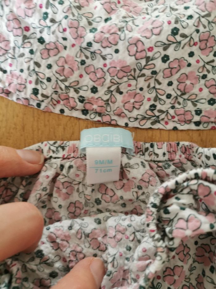 Robe liberty et culotte bloomer bébé fille 9mois obaibi tbe - photo numéro 6