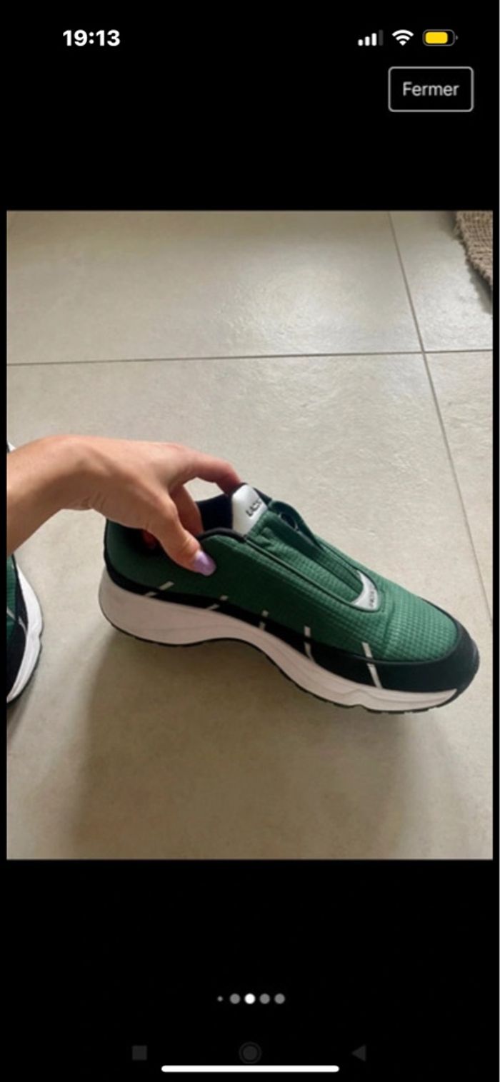 Basket Lacoste homme vertes et noires taille 42,5 - photo numéro 2