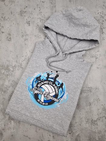 Pull capuche universitaire gris, M Hommes