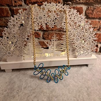 Collier original bleu et doré