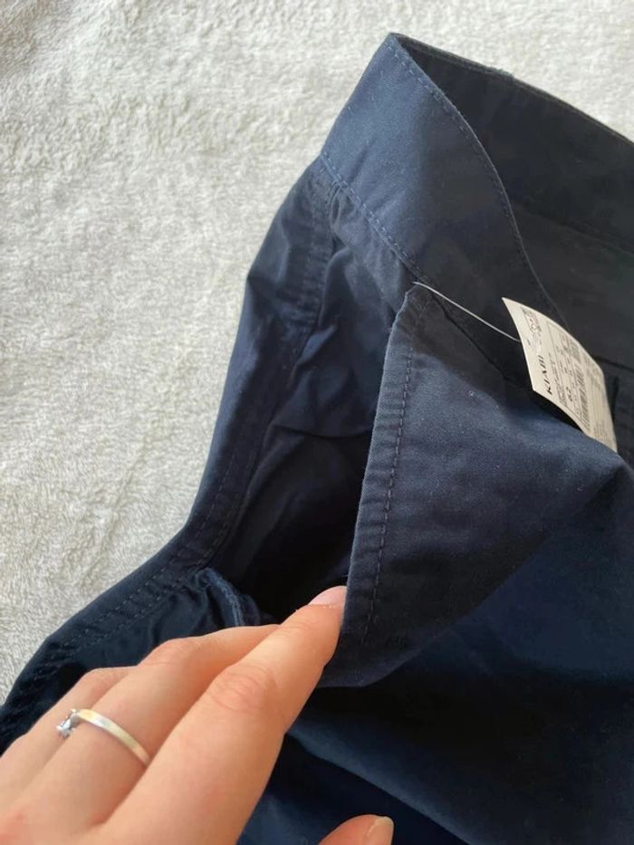 Short chino bermuda pantacourt bleu marine uni classique avec poches kiabi taille 62 - photo numéro 2