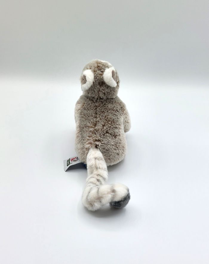 Petite peluche doudou lémurien beige chiné blanc NATURE PLANET longueur 21 cm - photo numéro 5