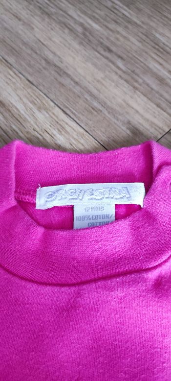🌸 Lot de 2 T-shirts Manches Longues Roses - 12 Mois 🌸