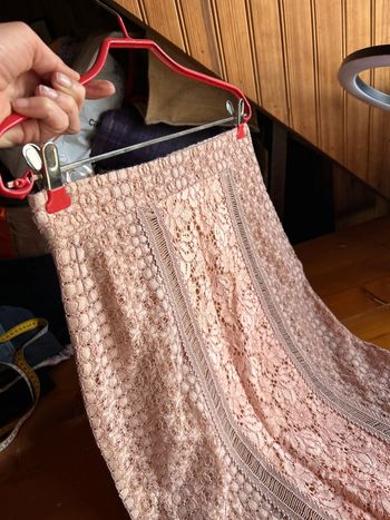 Jupe Mango dentelle rose