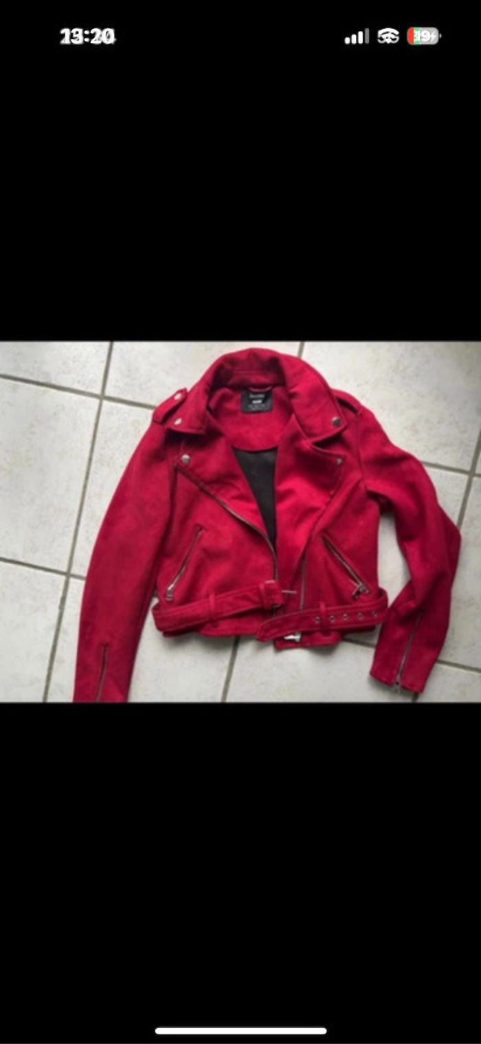 Veste bombardier en daim bershka - photo numéro 3