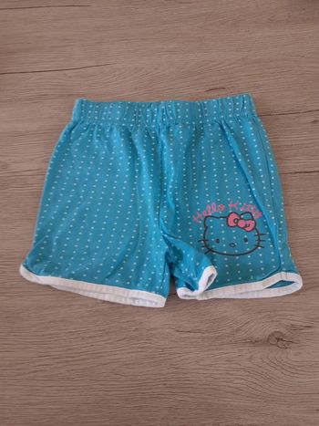 Short Hello Kitty, turquoise à points blancs, taille 3 ans, nickel