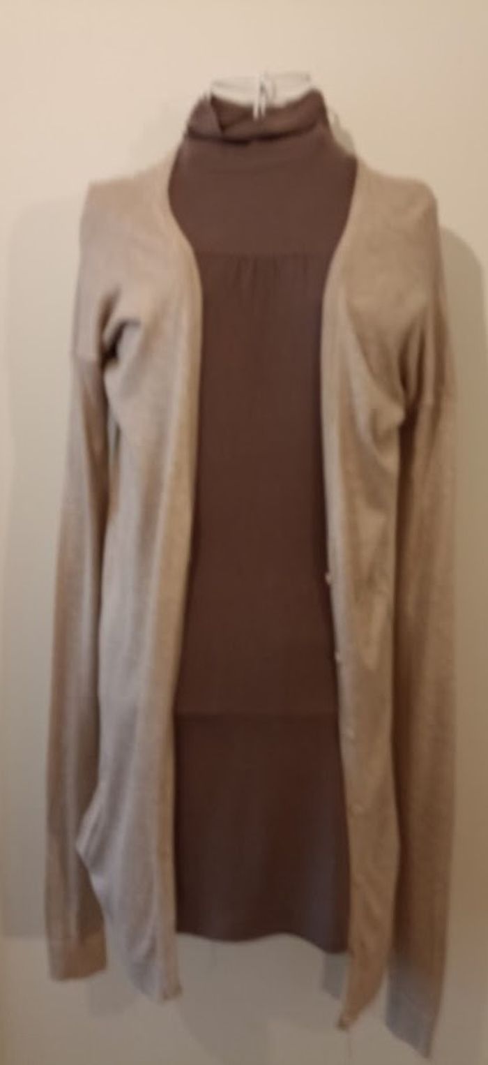 Gilet Long Beige / Nude - Cardigan Léger Chic & Tendance