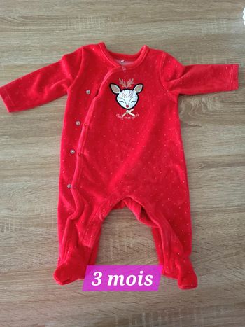 Pyjama biche rouge 3 mois
