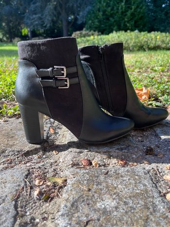 Bottines noires brides à talon taille 37/38 talons à 8 cm - neuves