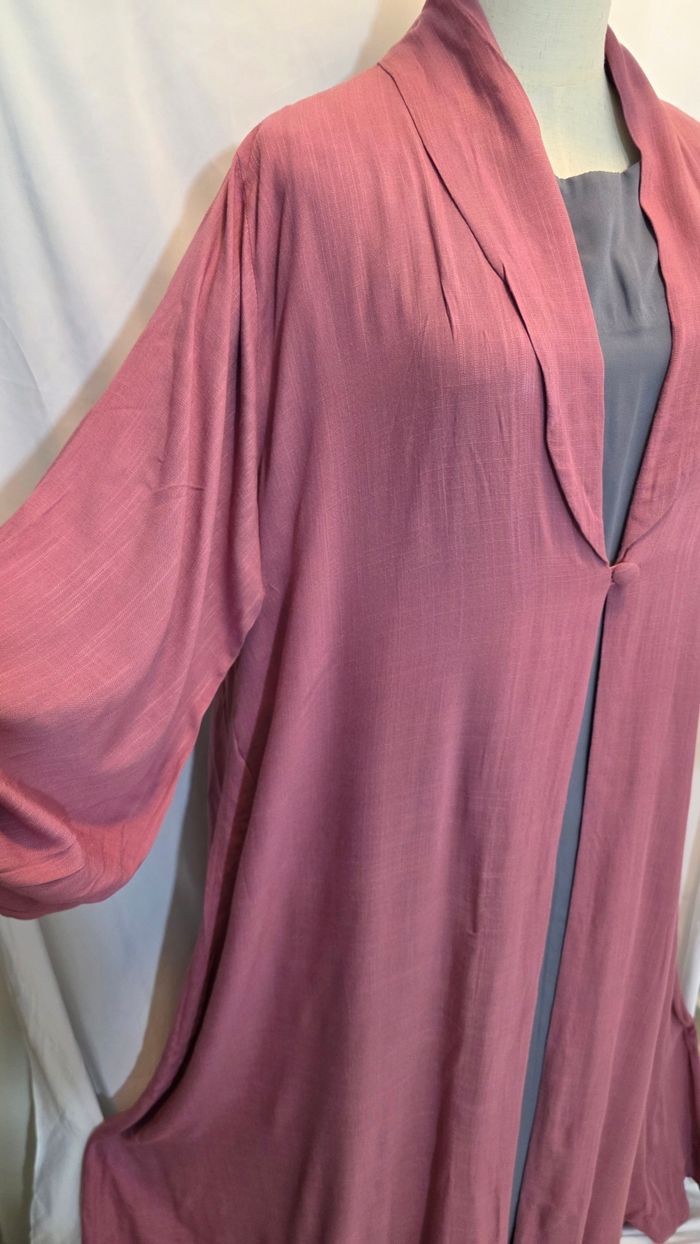 Abaya en lin avec sous robe - photo numéro 3