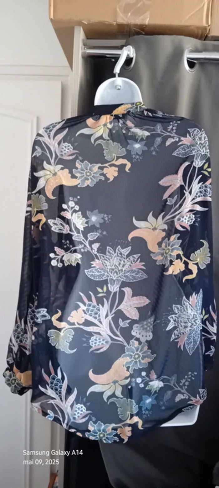 Blouse en voile motif floral coloré marine femme XXL janis & john - photo numéro 11