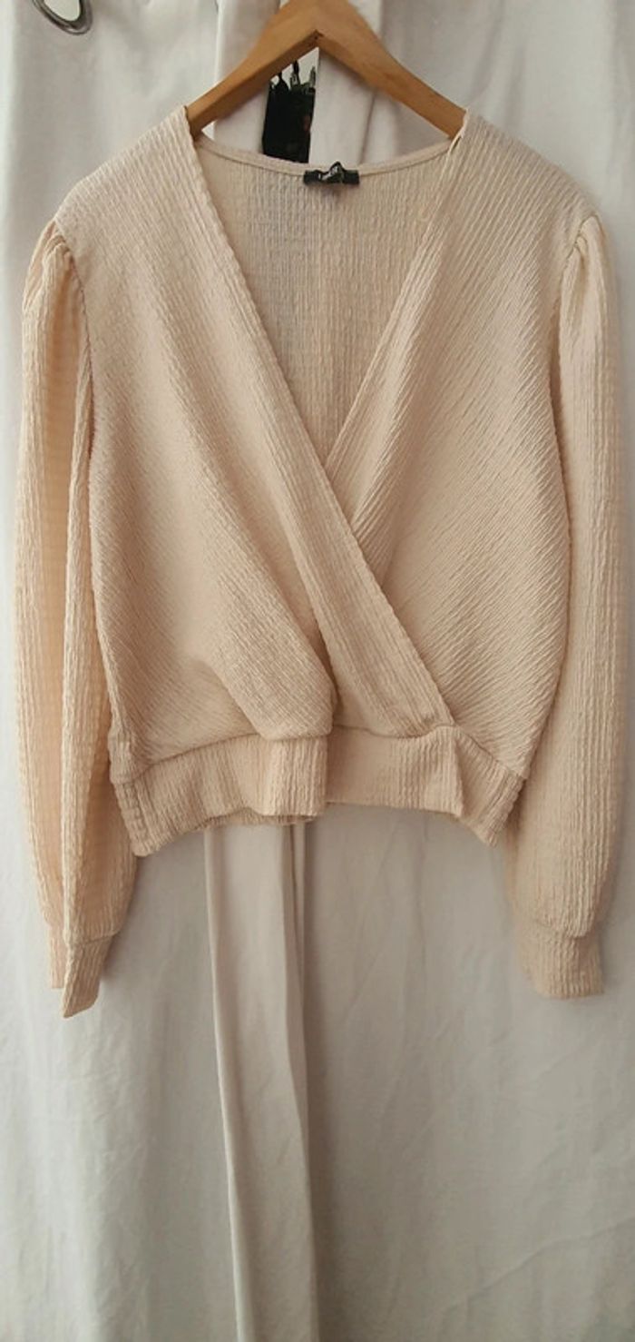 Blouse smockée manches longues neuve