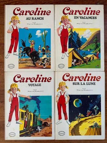Pierre Probst - TBE - Lot de 4 Grands Albums Hachette Caroline livres anciens blancs bd