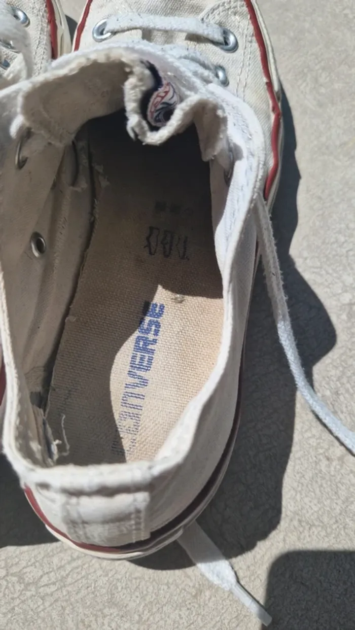Basket blanche converse taille 37 bon eta - photo numéro 5