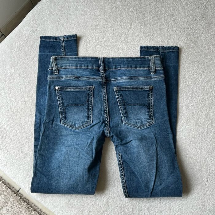 Jean slim bleu denim délavé La Halle - photo numéro 4