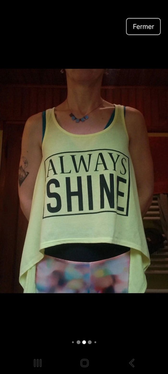 Débardeur femme jaune fluo Mim - photo numéro 4