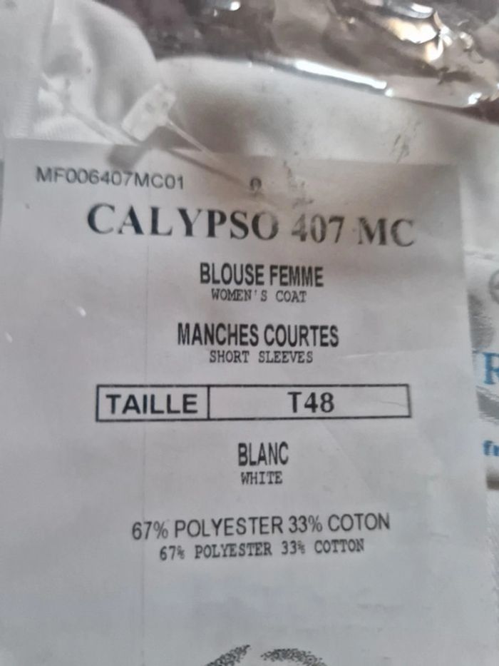 Blouse blanche manches courtes taille48 - photo numéro 2