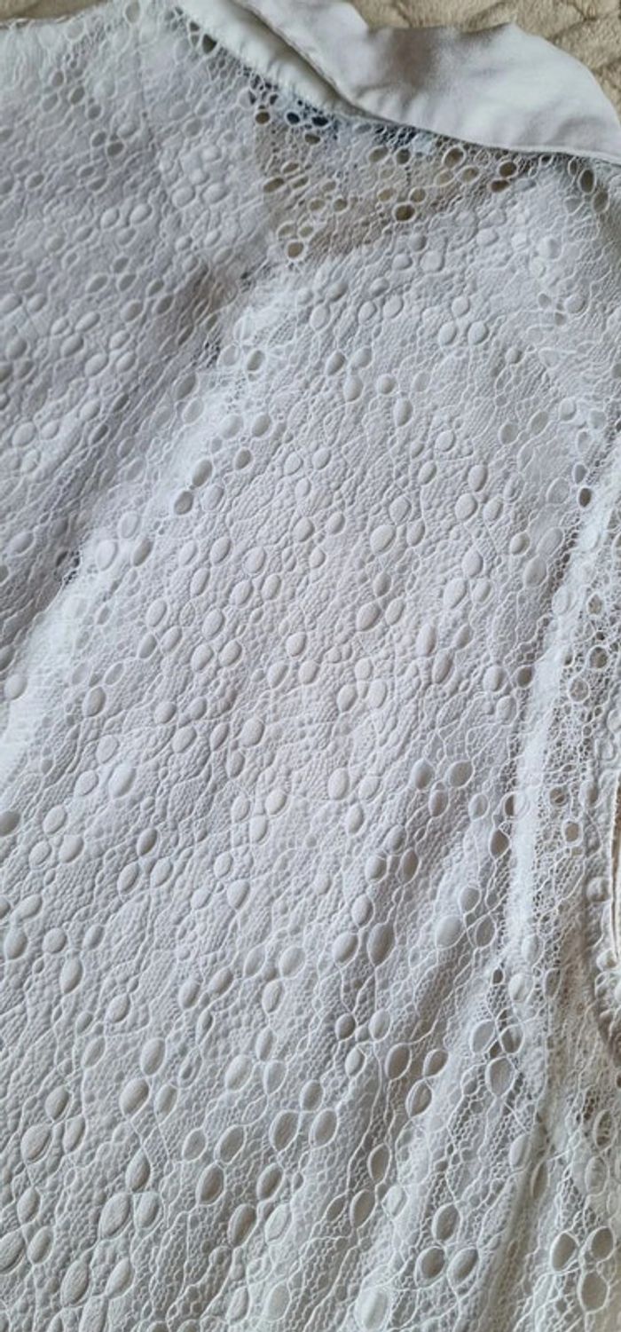 Blouse débardeur blanc à dentelle "Les petites" taille M - photo numéro 6