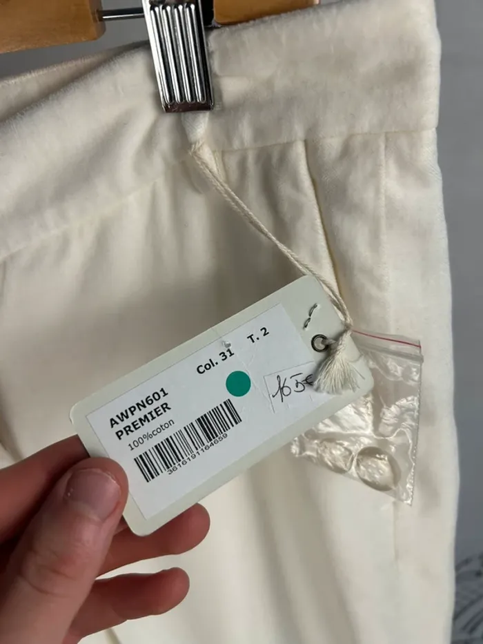 Pantalon velours crème Hartford T2 / M neuf - photo numéro 3