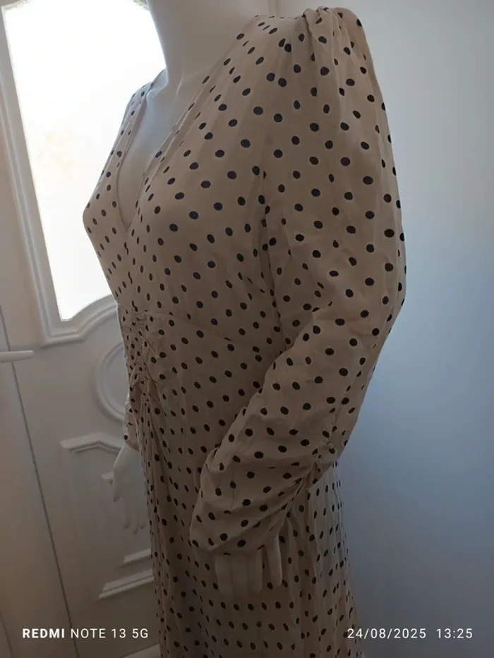 Magnifique robe h&M beige et noir taille L neuve - photo numéro 3