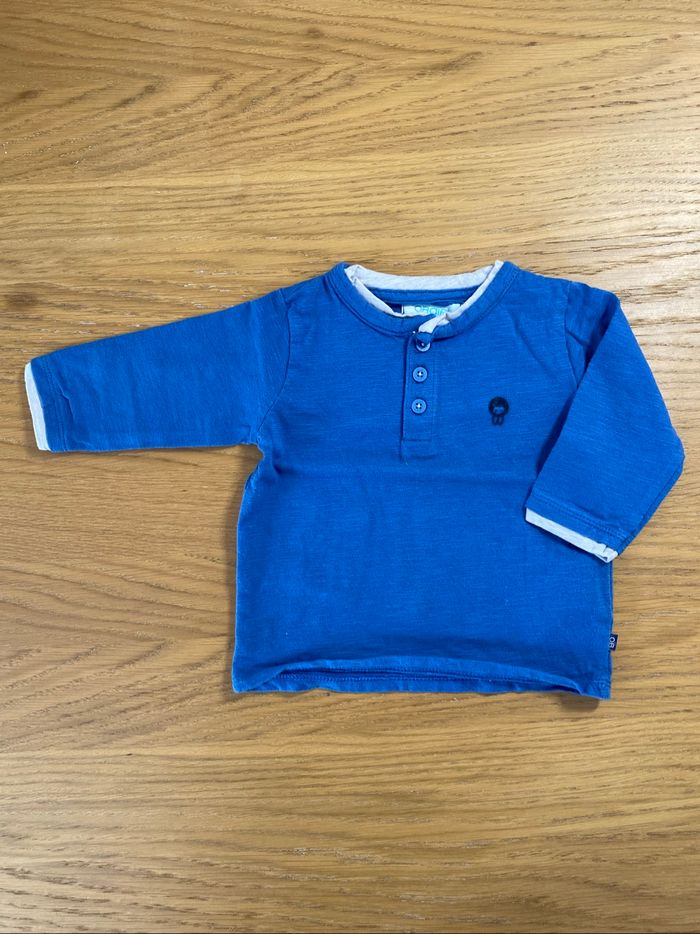 Obaïbi T-shirt bleu manches longues Taille 6 mois - photo numéro 2