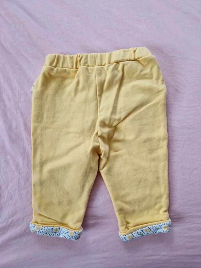 Pantalon bébé fille Mots d'enfants jaune fleurs 3 mois - photo numéro 5