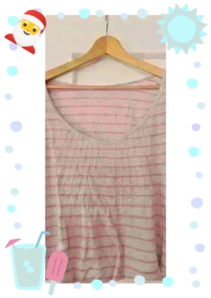 Pull manche 3/4 rose beige - photo numéro 3