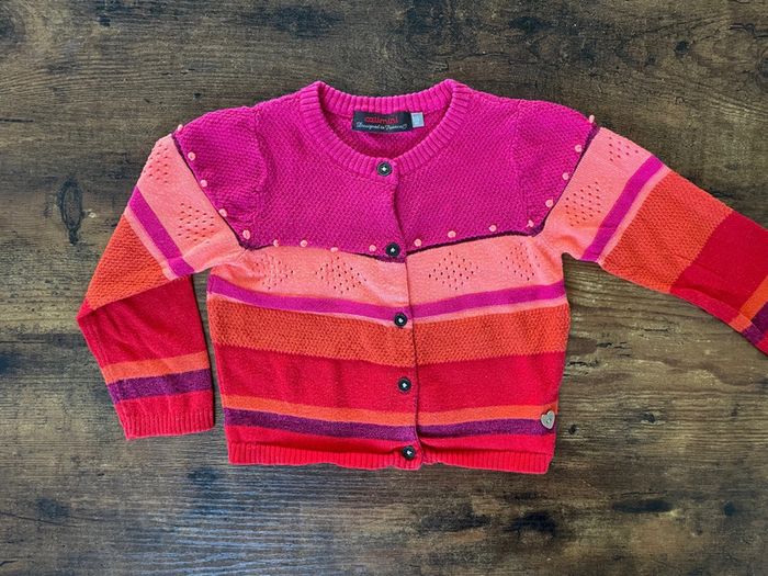 Veste rayures rose rouge orange