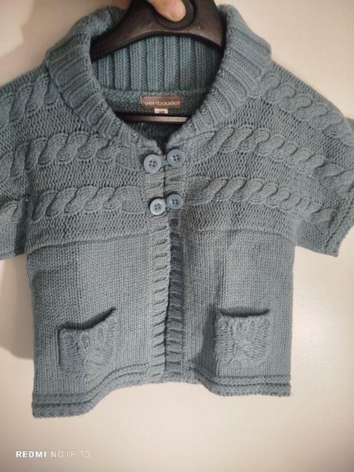 #kytie6ansfille. Gilet cardigan manches courtes taille 6 ans